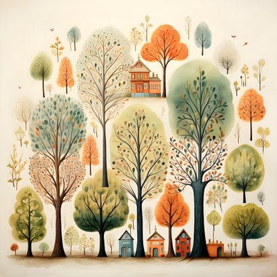 ilustración infantil árboles 2 de Kurt Heppke