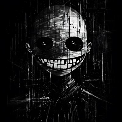 la cara sonriente se dibuja en papel negro 1 de Kurt Heppke