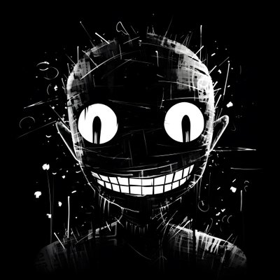 la cara sonriente se dibuja en papel negro 2 de Kurt Heppke