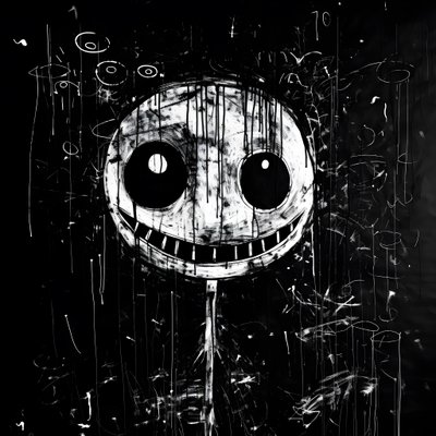 la cara sonriente se dibuja en papel negro 4 de Kurt Heppke