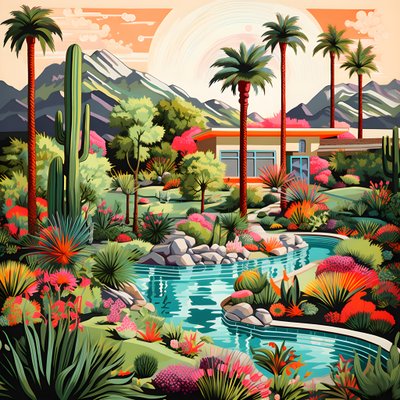 ilustración detallada de Palm Springs 4 de Kurt Heppke