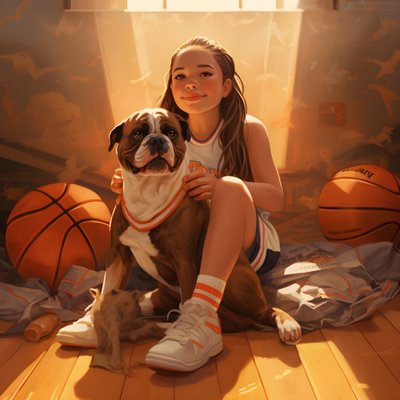 una niña de 10 años espera sentada con su perro en el suelo sosteniendo una carpeta con la foto 4 de Kurt Heppke