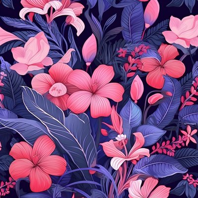 un ramo de flores en rosa y azul 2 de Kurt Heppke