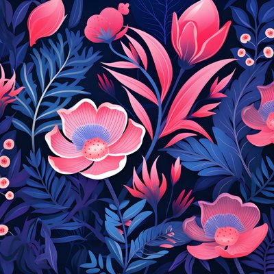 un ramo de flores en rosa y azul 4 de Kurt Heppke