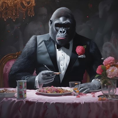 un gorila comiendo 4 de Kurt Heppke