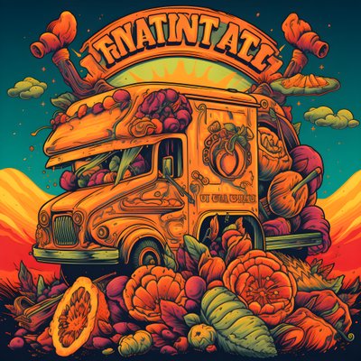 un cartel artístico para un evento de food trucks en un parque de skate del norte de California 4 de Kurt Heppke