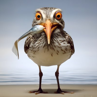 un bañista sostiene un pez 1 de Kurt Heppke