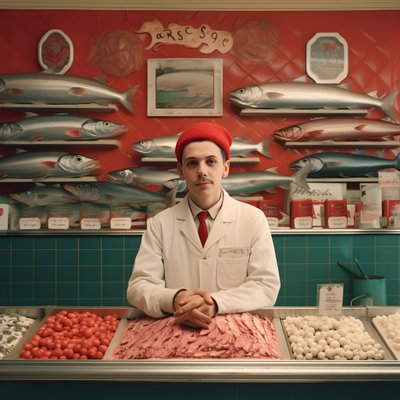 una imagen surrealista de un pescadero polaco de los años 50 1 de Kurt Heppke