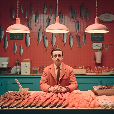 una imagen surrealista de un pescadero polaco de los años 50 2 de Kurt Heppke