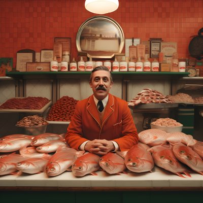 una imagen surrealista de un pescadero polaco de los años 50 3 de Kurt Heppke
