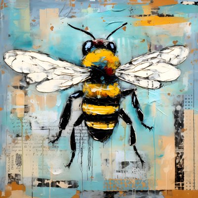 una abeja ilustración en pastel impasto óleo técnica 4 de Kurt Heppke