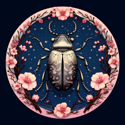 una ilustración de un cobre ilustrado con setas de fondo 1 de Kurt Heppke