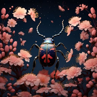 una ilustración de un cobre ilustrado con setas de fondo 2 de Kurt Heppke