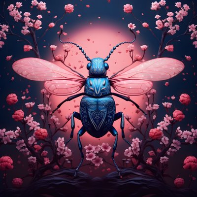 una ilustración de un cobre ilustrado con setas de fondo 3 de Kurt Heppke