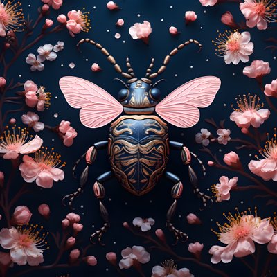 una ilustración de un cobre ilustrado con setas de fondo 4 de Kurt Heppke