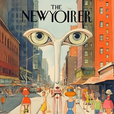 farbenfrohes new yorker portada caricatura vintage gag 4 de Kurt Heppke