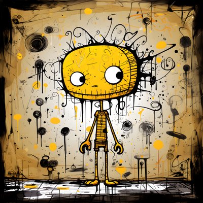 personaje de dibujos animados amarillo 1 de Kurt Heppke