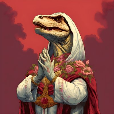 reina asesina rezando T-Rex 3 de Kurt Heppke