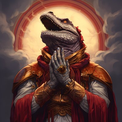 reina asesina rezando T-Rex 4 de Kurt Heppke