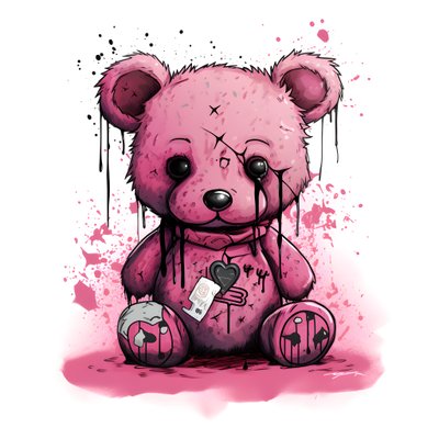 peluche unisex rosa con tatuaje marrón en la frente 2 de Kurt Heppke