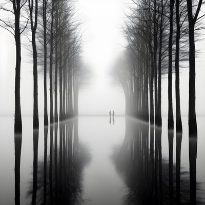 fotos en blanco y negro de árboles sobre el agua 2 de Kurt Heppke