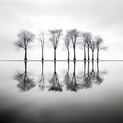fotos en blanco y negro de árboles sobre el agua 4 de Kurt Heppke