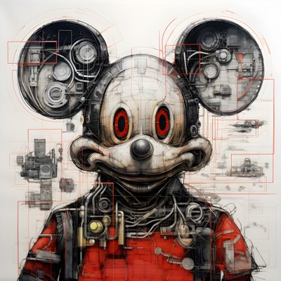 Dibujos técnicos de Cyberpunk Mickey Mouse 4 de Kurt Heppke