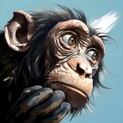 este es un dibujo de un mono joey con un ojo al estilo de los estudios de personajes surrealistas emotivos, coloreado, poses pensativas, topcor 58mm f/1.4, ilustraciones caricaturescas, #vfxfriday, solarizing master 4 de Kurt Heppke