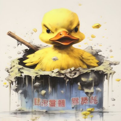 trendiges gummiente werbeplakat - the yellow 3 de Kurt Heppke