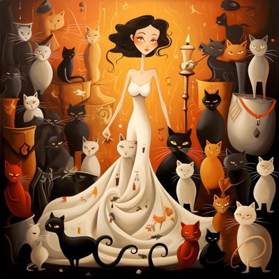 mujer gato loca vestida 4 de Kurt Heppke