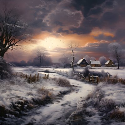 paisaje nevado. Una granja medial 4 de Kurt Heppke