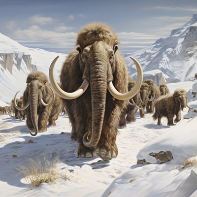 manada de mamuts lanudos en la tundra 1 de Kurt Heppke
