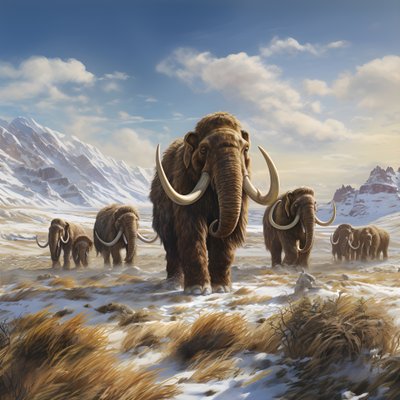 manada de mamuts lanudos en la tundra 3 de Kurt Heppke