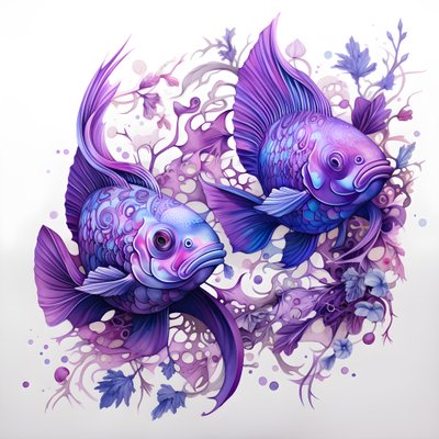 dos peces de color morado 1 de Kurt Heppke