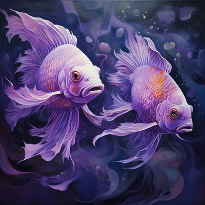 dos peces de color púrpura 2 de Kurt Heppke