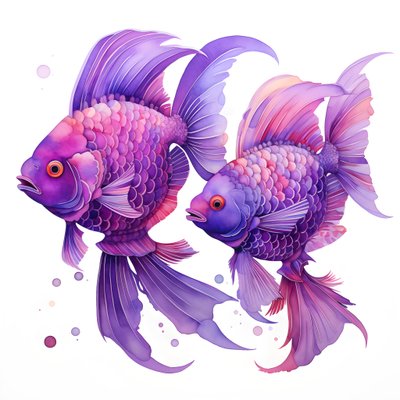 dos peces de color morado 3 de Kurt Heppke