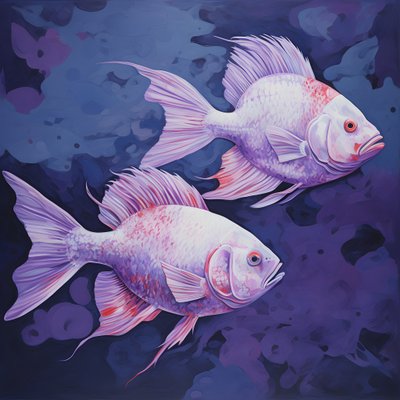 dos peces de color púrpura 4 de Kurt Heppke