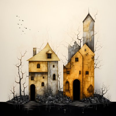 dos casas en oro 2 de Kurt Heppke