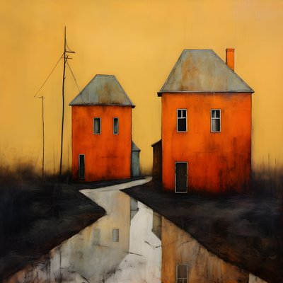 dos casas naranjas 4 de Kurt Heppke