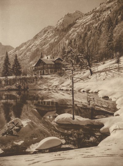 Der Christlessee bei Oberstdorf; El Christles-See cerca de Oberstdorf (foto b/n) de Kurt Hielscher