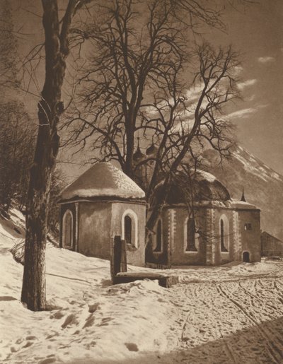 Die Lorettokapelle bei Oberstdorf; La capilla del Loreto cerca de Oberstdorf (foto en blanco y negro) de Kurt Hielscher