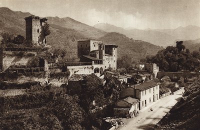 Italia: Castillo de Verrucola, Fivizzano (foto b/n) de Kurt Hielscher