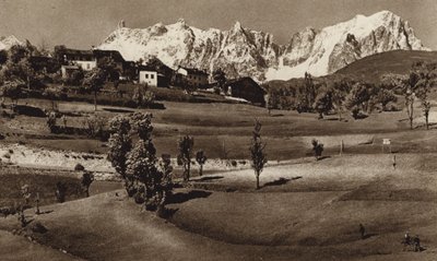 Italia: Cadena del Mont Blanc cerca de Pre St Didier (foto b/n) de Kurt Hielscher
