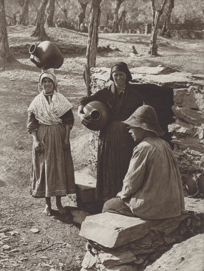España: Hurdanos en el pozo (foto b/n) de Kurt Hielscher