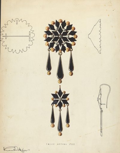 Broche y pendiente de Kurt Melzer