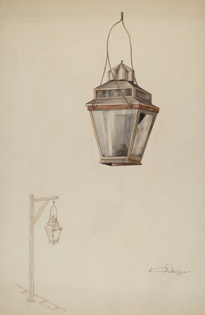 Lámpara de calle de aceite de esperma, c. 1937 de Kurt Melzer