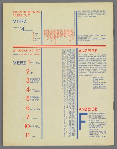 8 Merzo 9 de Kurt Schwitters