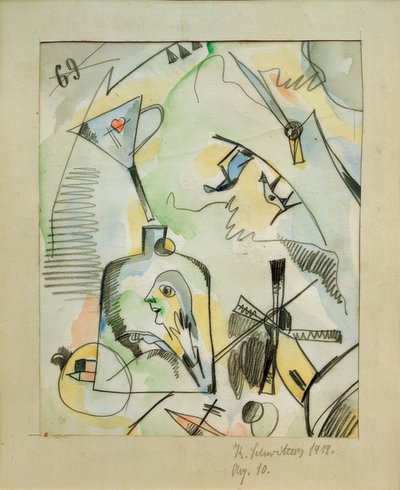 Aq. 10 (Yo muelo, tú mueles, él muele) de Kurt Schwitters