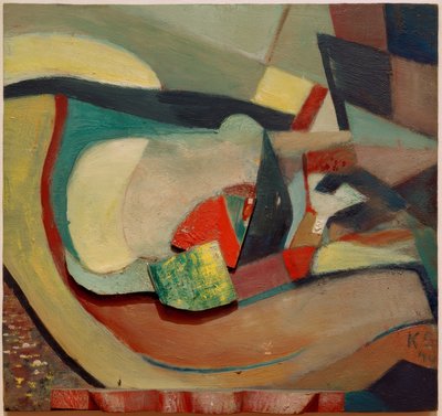 Relieve con pie rojo de Kurt Schwitters