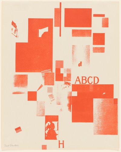 Sin título, nº 4 de 6 del portafolio Merz 3. Kurt Schwitters 6 litografías. Carpeta Merz. Primer portfolio de la editorial Merz (Merz 3. Kurt Schwitters 6 lithos. Merz Portfolio. First Portfolio of the Merz Publisher) de Kurt Schwitters